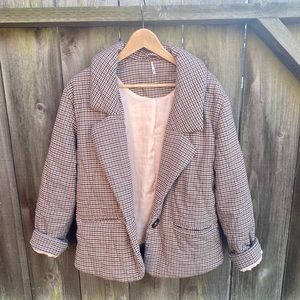 Free People Houndstooth Quilted Jacket